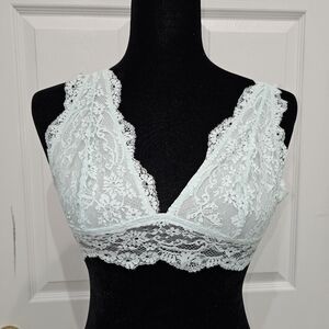 Pink, By Victoria Secret, Lace Bralette in Auqa Green, Size SP1
